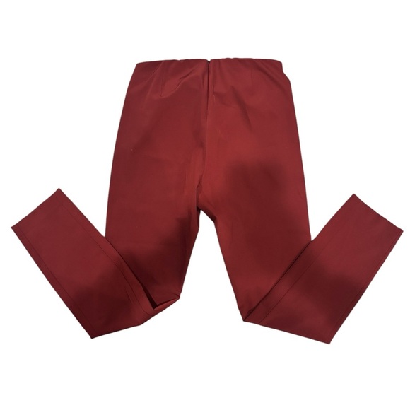 THEORY Pants Navalane Back Zipper Red Straight Size 8 Elastic Waist High Waisted - Picture 11 of 12
